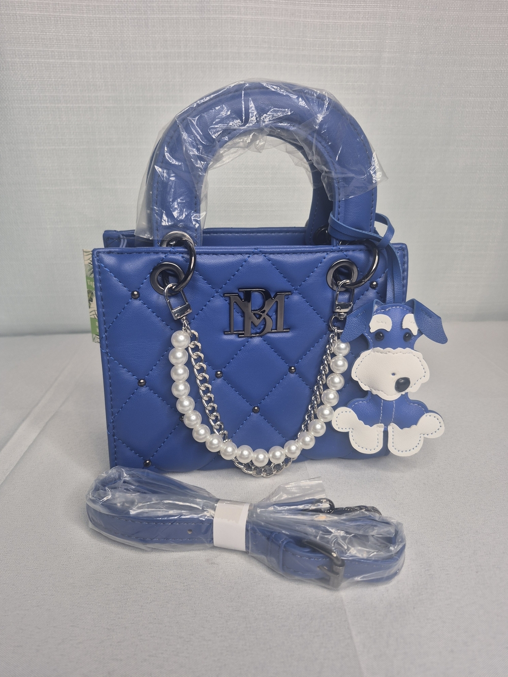 Badgley Mischka Royale Blue Handbag NWT - Picture 11 of 13